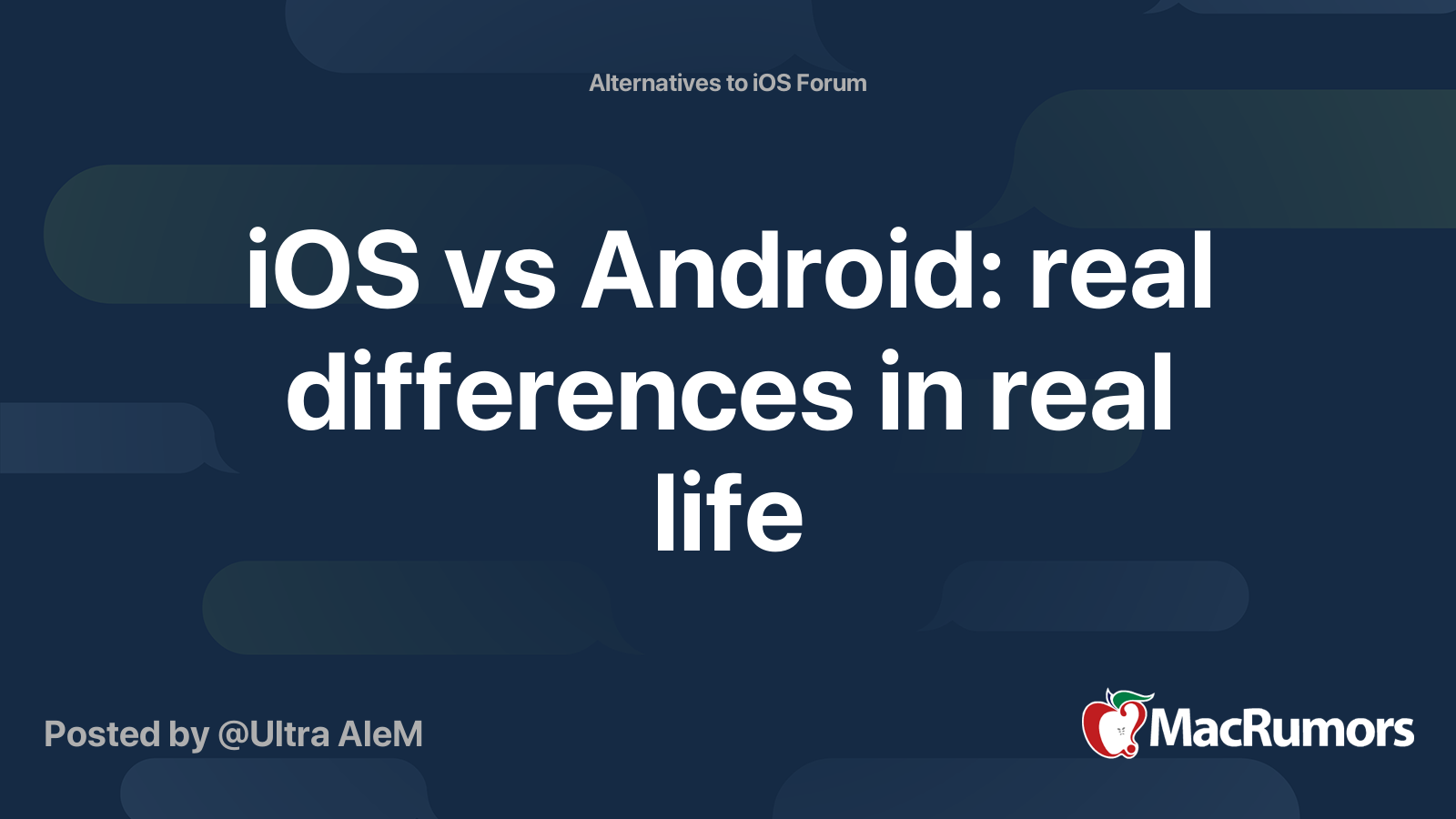 iOS vs Android: real differences in real life | MacRumors Forums