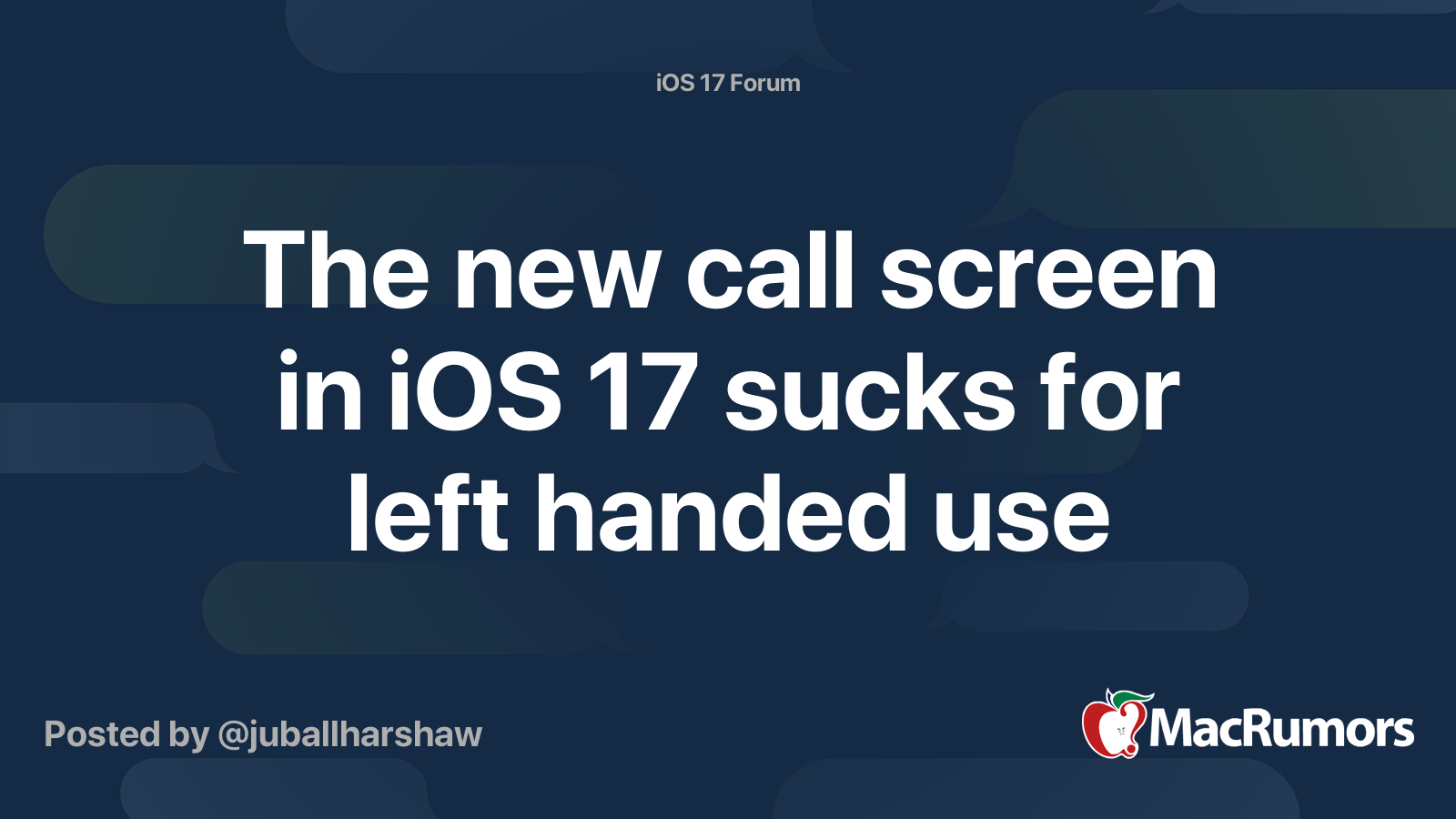 The new call screen in iOS 17 sucks for left handed use | Page 2 ...