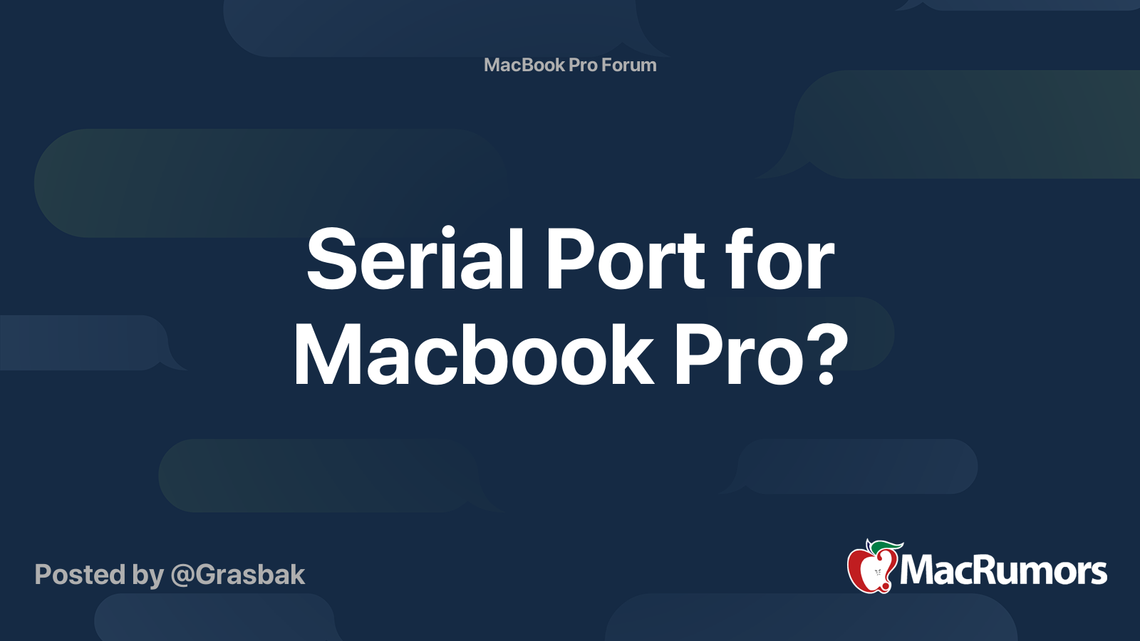Serial Port for Macbook Pro? MacRumors Forums