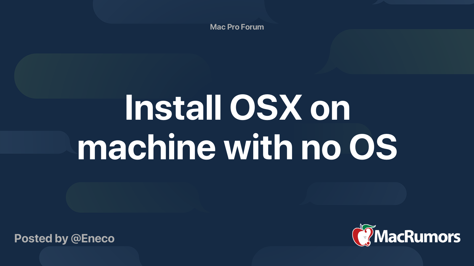 install-osx-on-machine-with-no-os-macrumors-forums