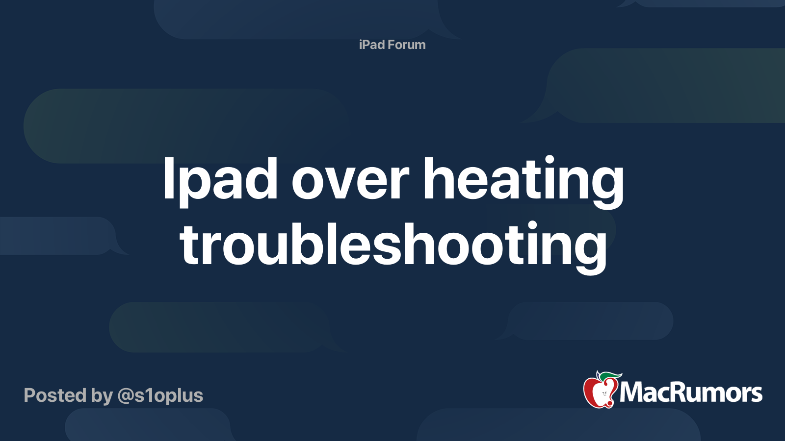 Ipad over heating troubleshooting MacRumors Forums