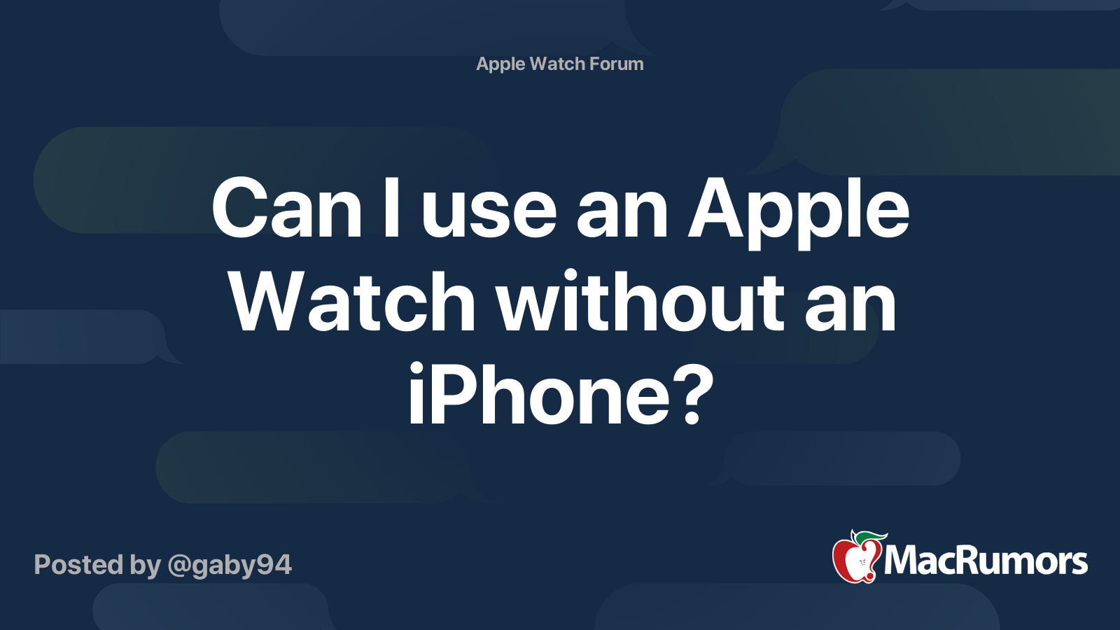 Can you use an apple watch without hot sale an iphone