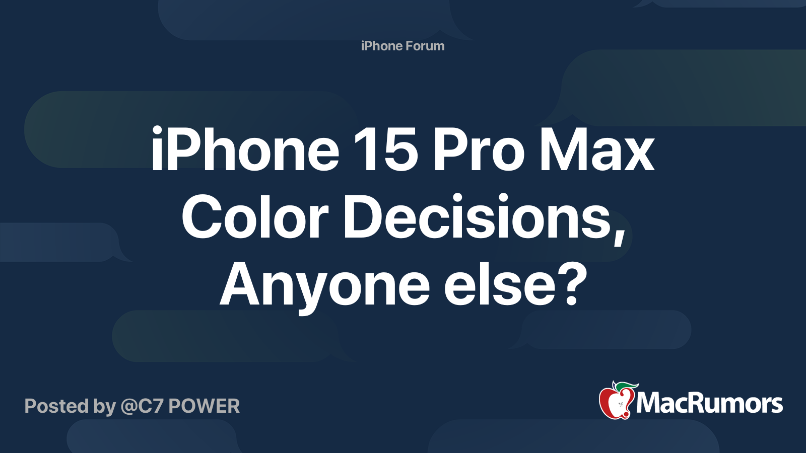 Choosing the color of my iPhone 15 Pro Max was one of the most difficult  decisions I've had to make this year!