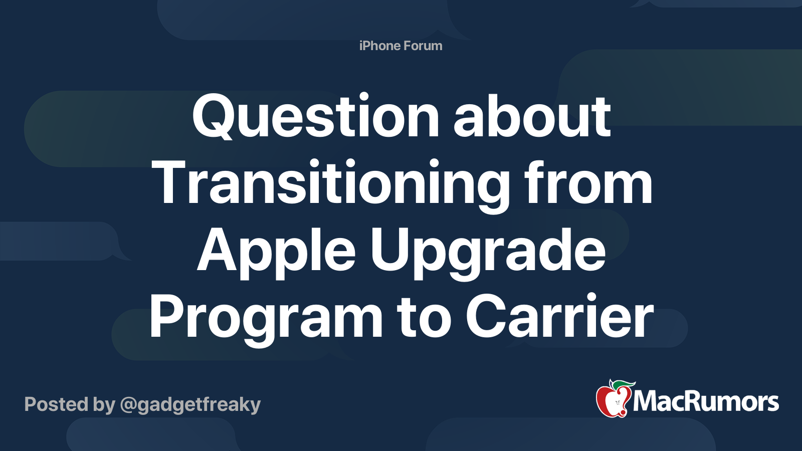 Question about Transitioning from Apple Upgrade Program to Carrier