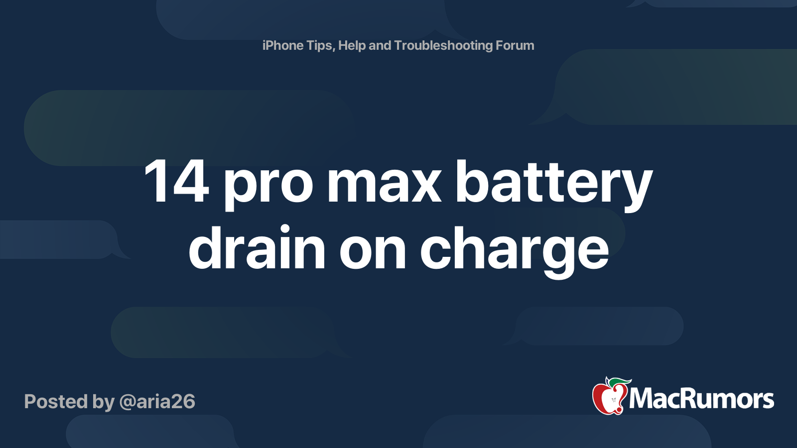 14 pro max battery drain on charge | MacRumors Forums