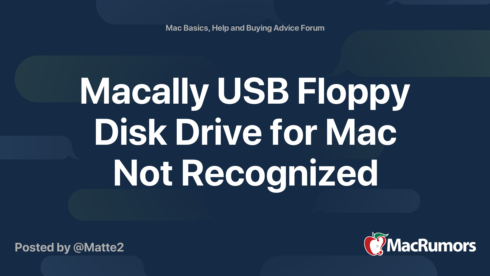 Macally USB Floppy Disk Drive for Mac Not Recognized MacRumors Forums