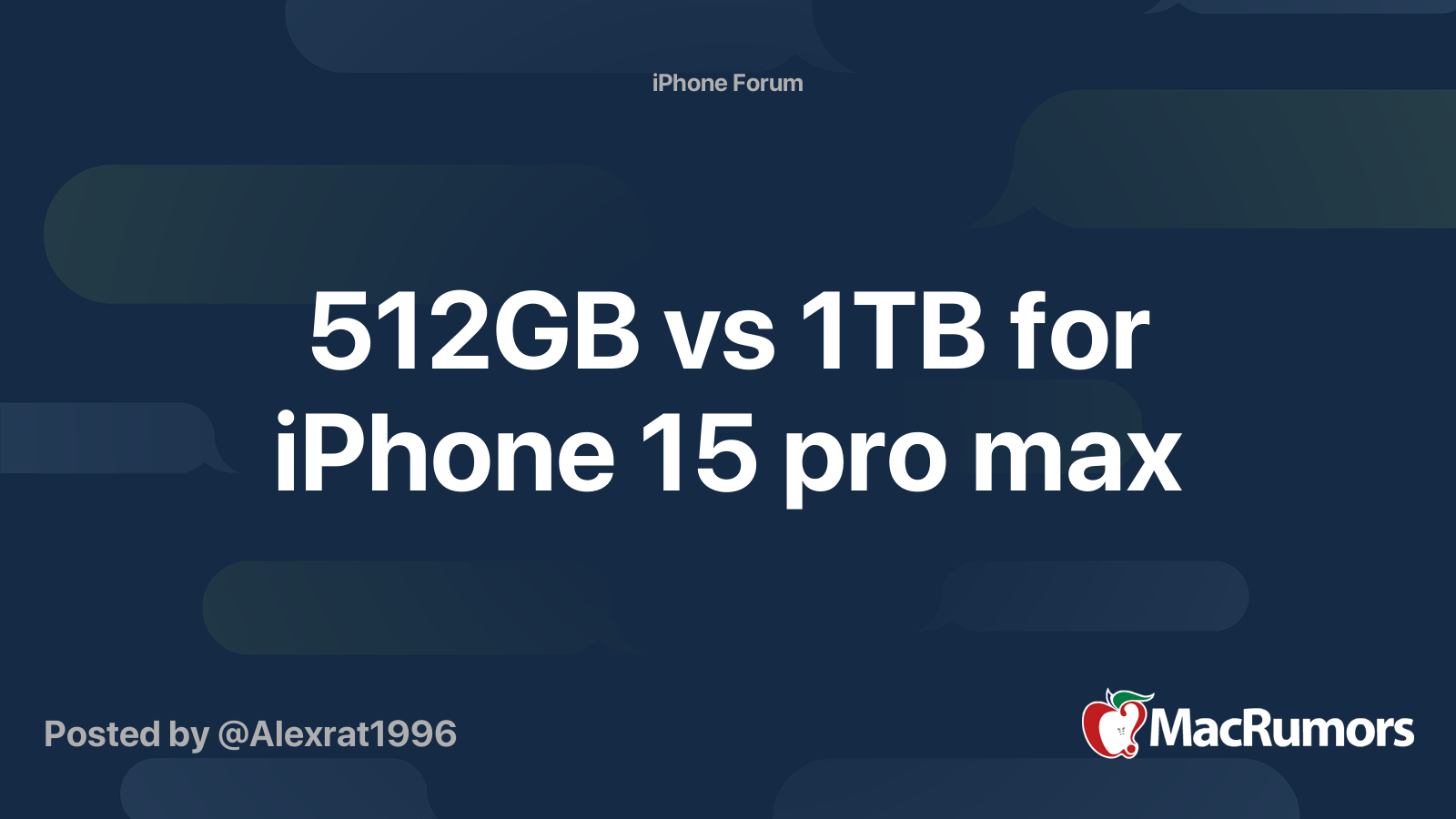 512GB vs 1TB for iPhone 15 pro max