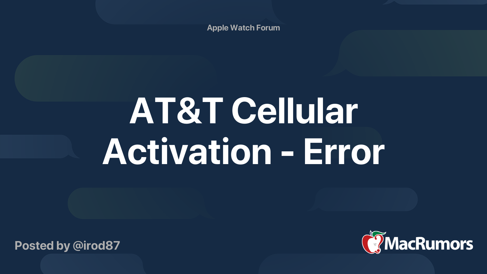 AT T Cellular Activation Error MacRumors Forums