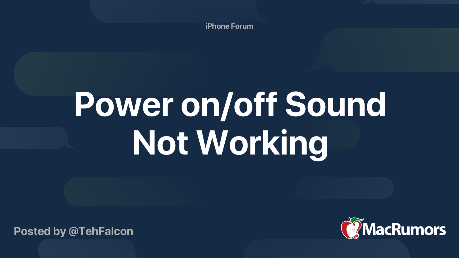 power-on-off-sound-not-working-macrumors-forums