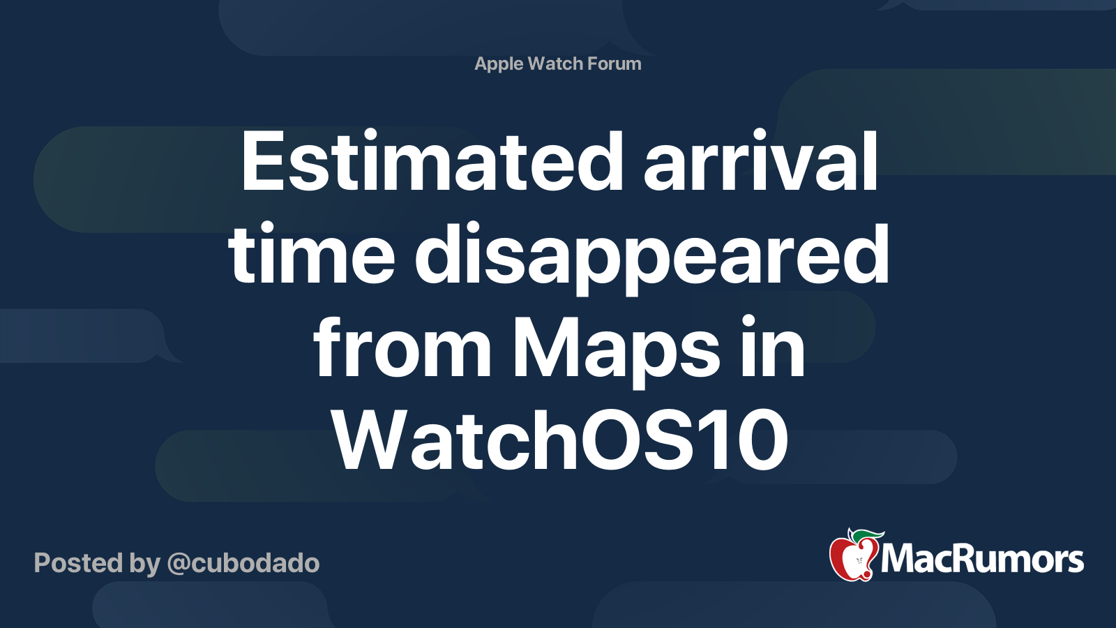 Estimated arrival time disappeared from Maps in WatchOS10 MacRumors