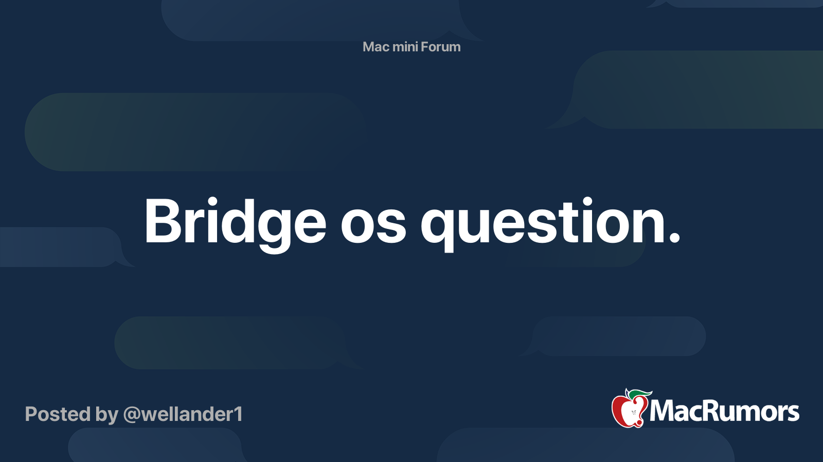 Bridge os question. | MacRumors Forums