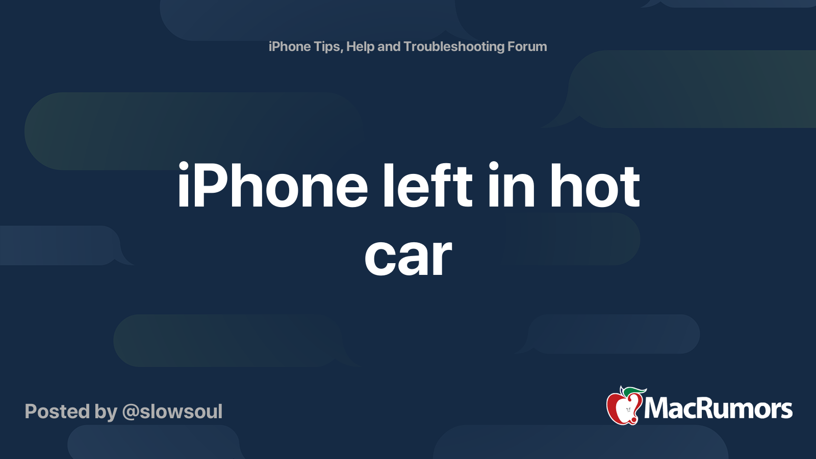 iPhone left in hot car MacRumors Forums