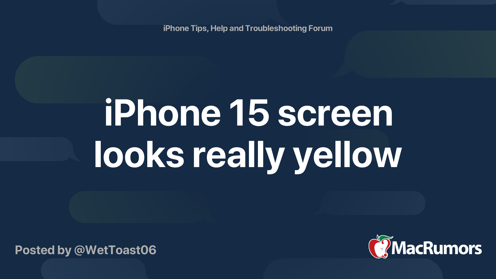 iphone 15 plus screen looking yellow