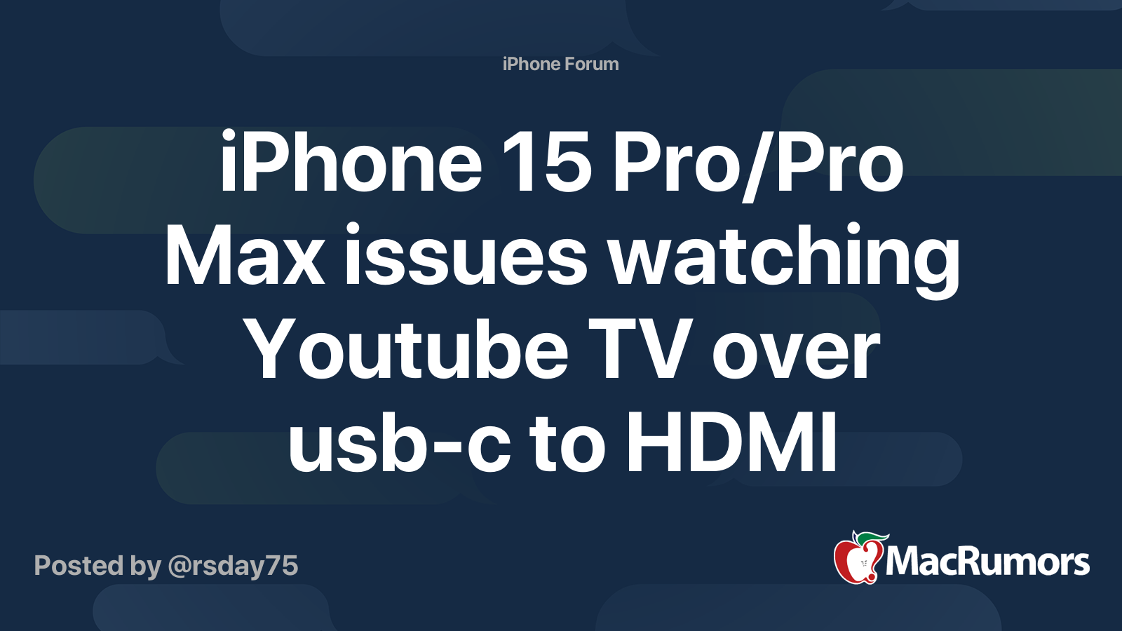 how to connect iphone 15 pro max to tv