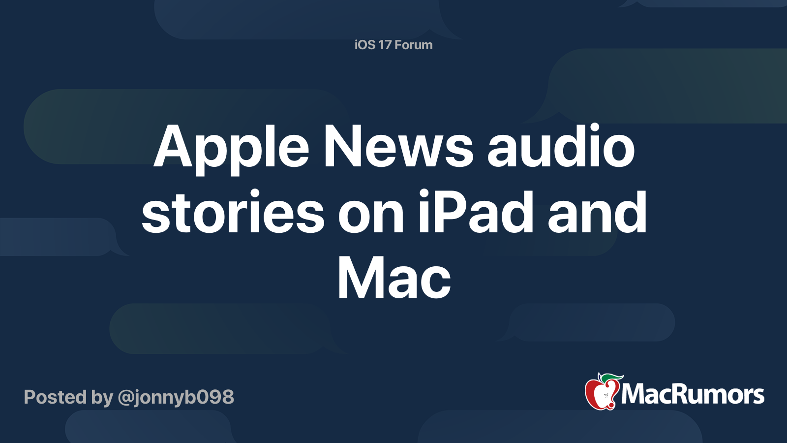 Apple News Audio Stories On IPad And Mac MacRumors Forums