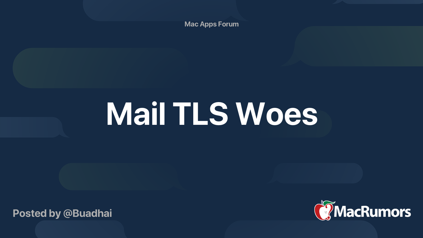 Mail TLS Woes | MacRumors Forums