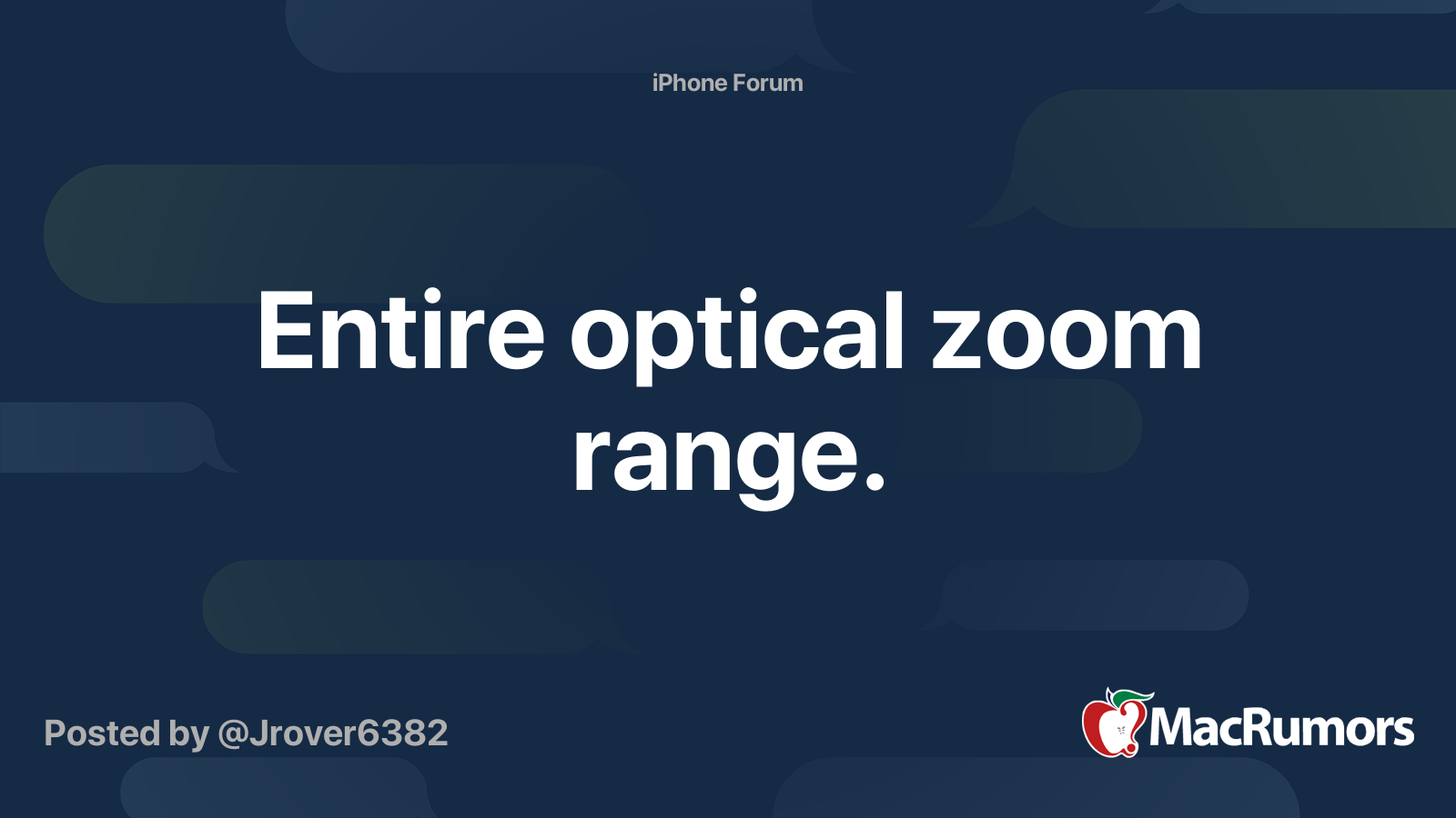 Entire optical zoom range. MacRumors Forums