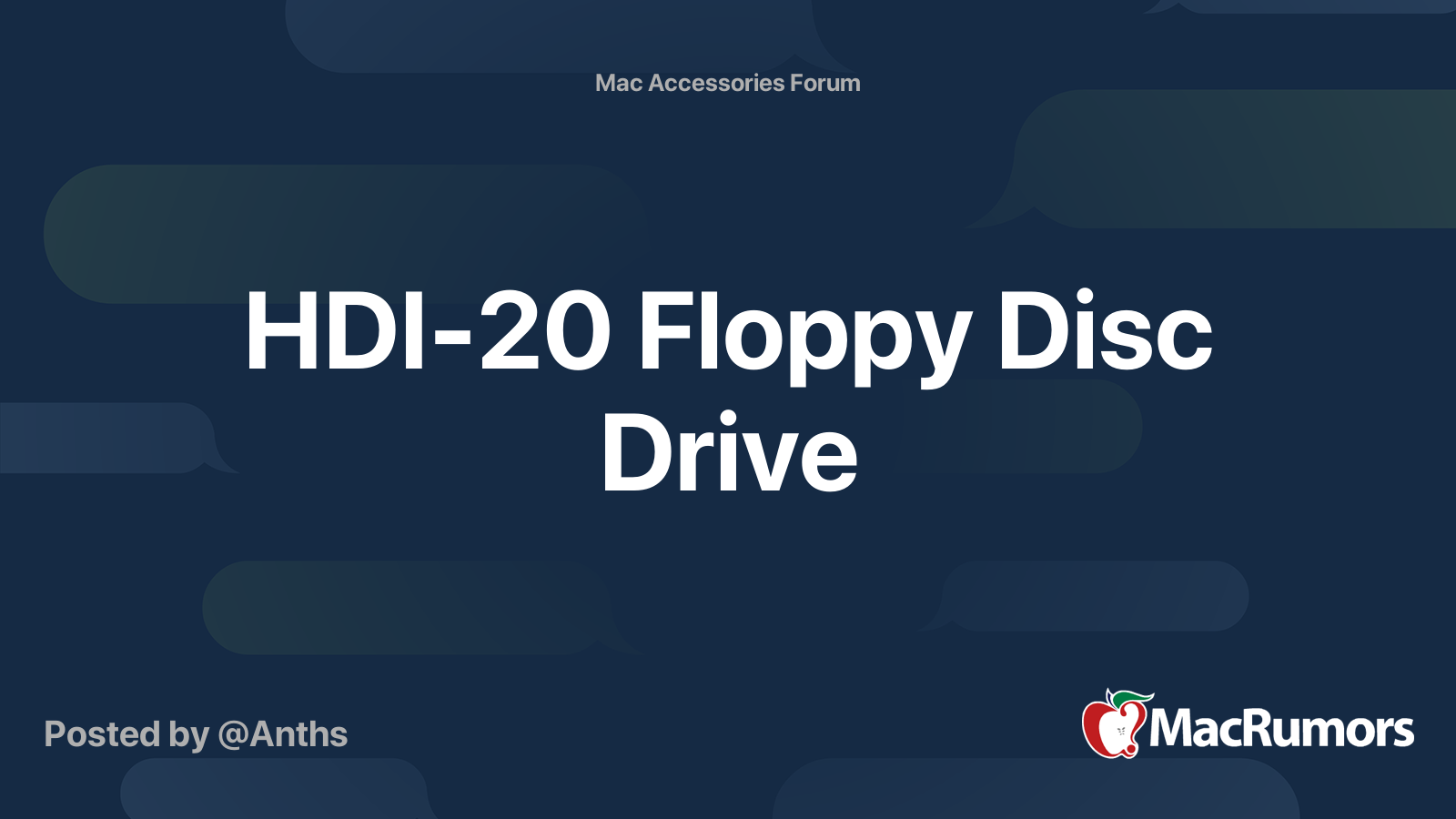 HDI-20 Floppy Disc Drive | MacRumors Forums