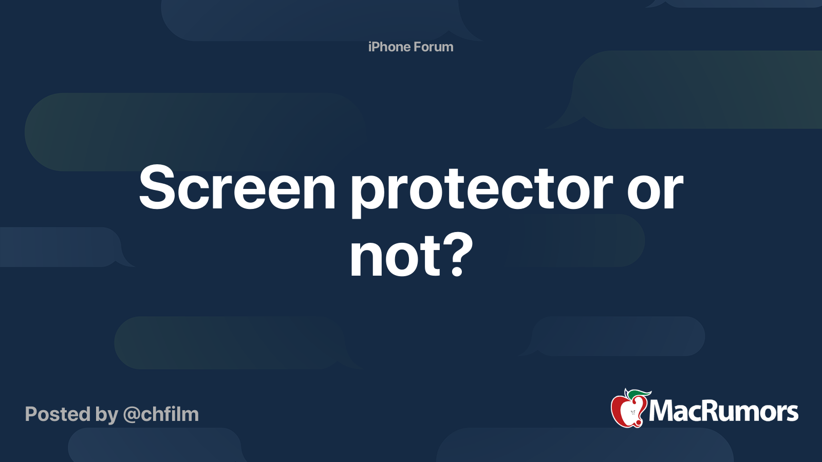 Screen protector or not? MacRumors Forums