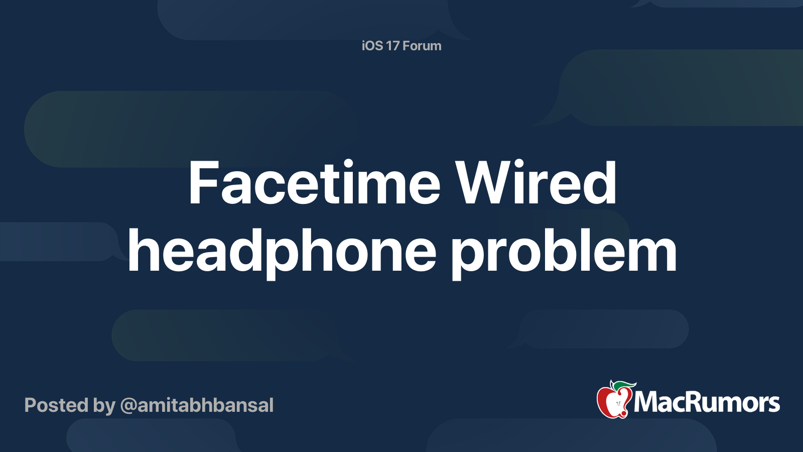Facetime Wired headphone problem MacRumors Forums