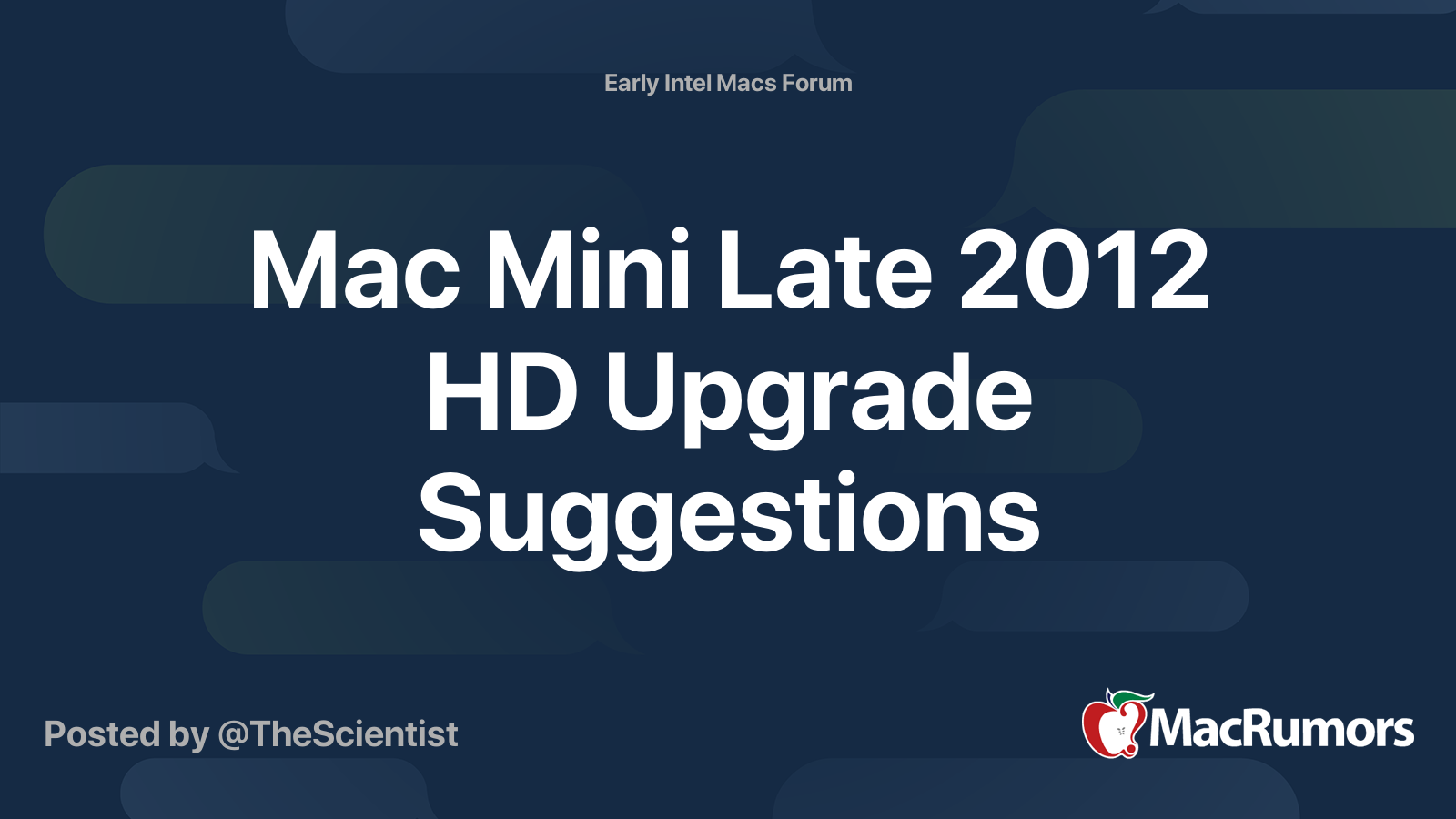 Mac Mini Late 2012 HD Upgrade Suggestions | MacRumors Forums