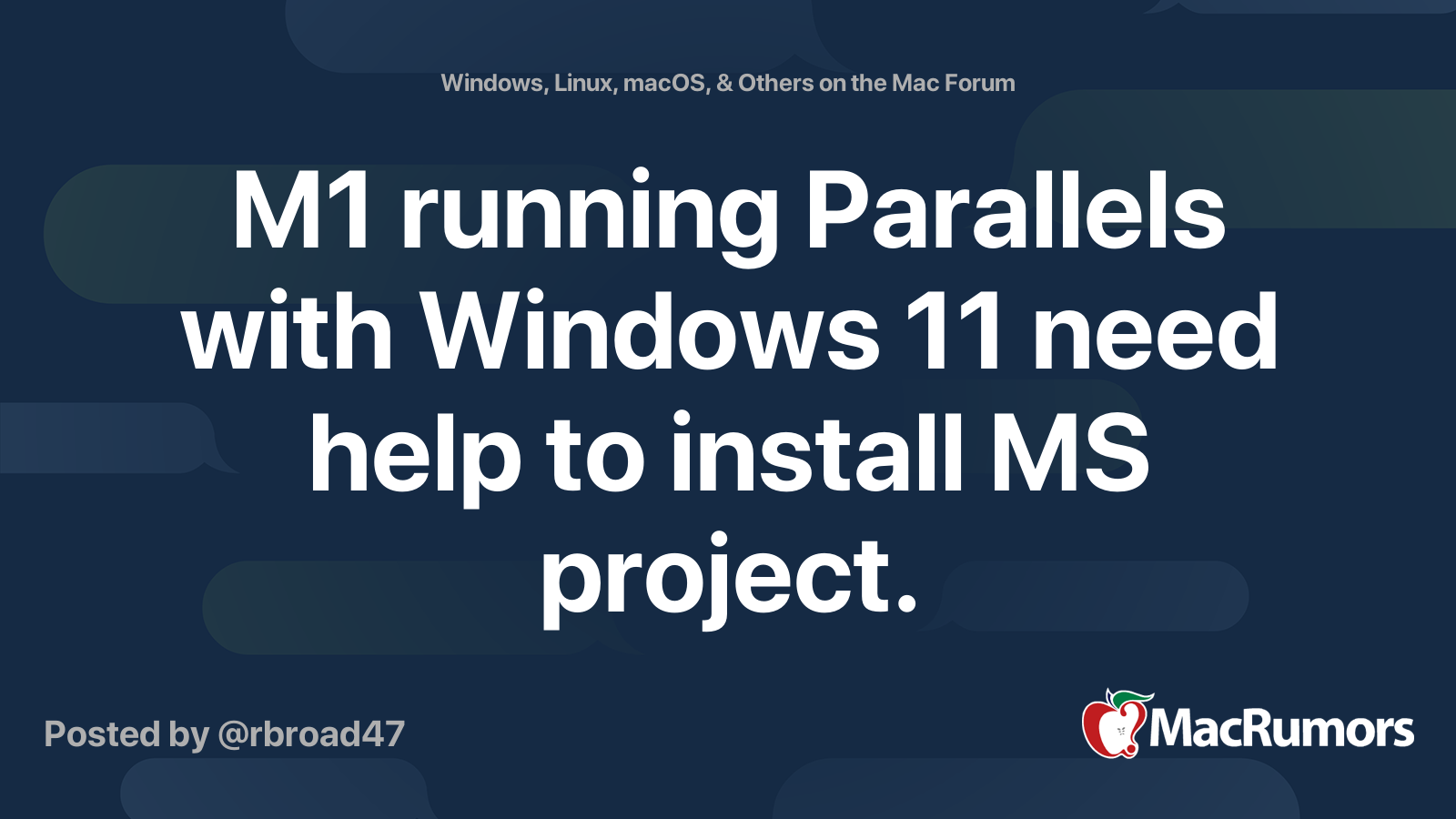 M1 running parallels with windows 11 need help to install ms project
