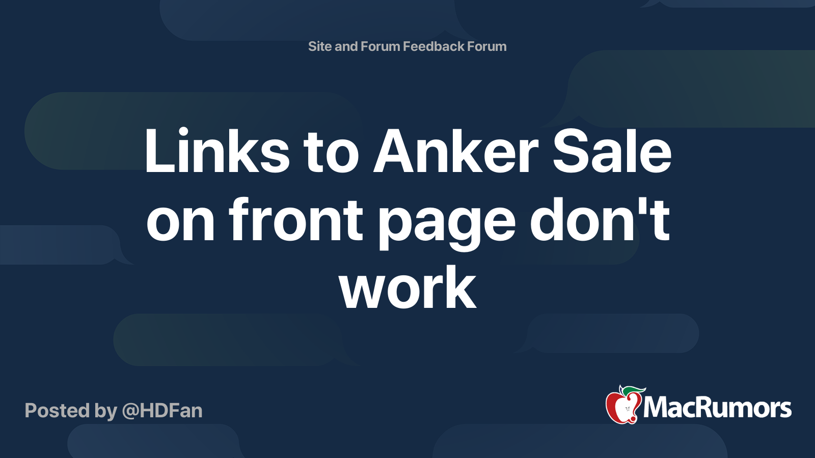 Links to Anker Sale on front page don't work | MacRumors Forums