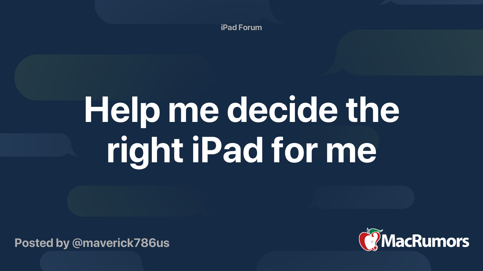 Help me decide the right iPad for me MacRumors Forums