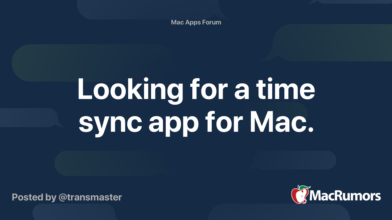 Looking for a time sync app for Mac. MacRumors Forums