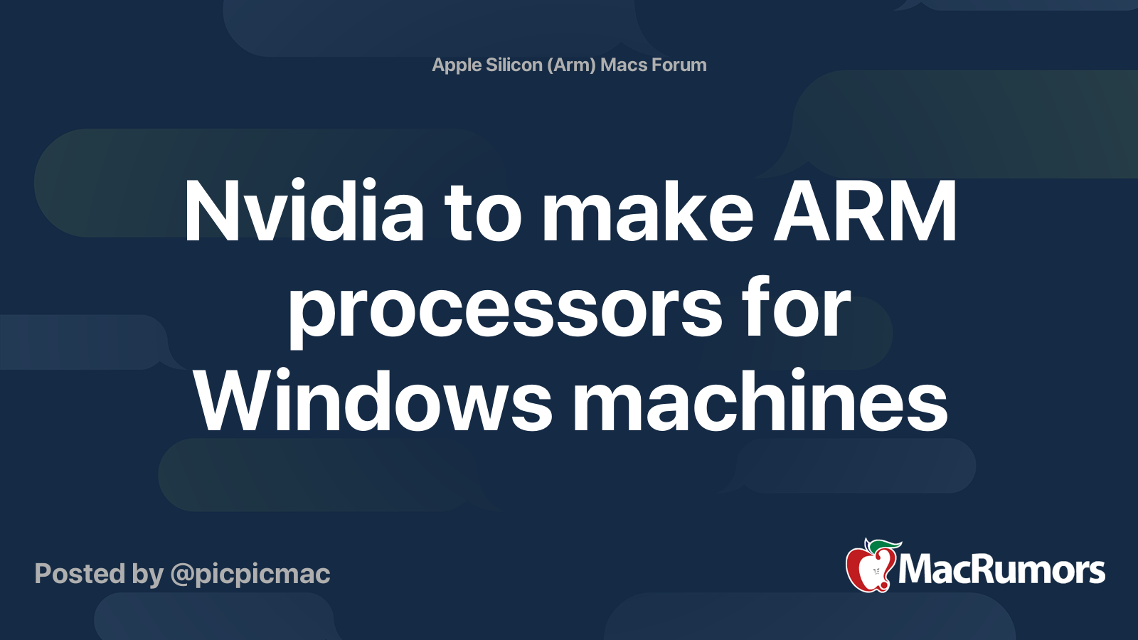 Nvidia to make ARM processors for Windows machines MacRumors Forums