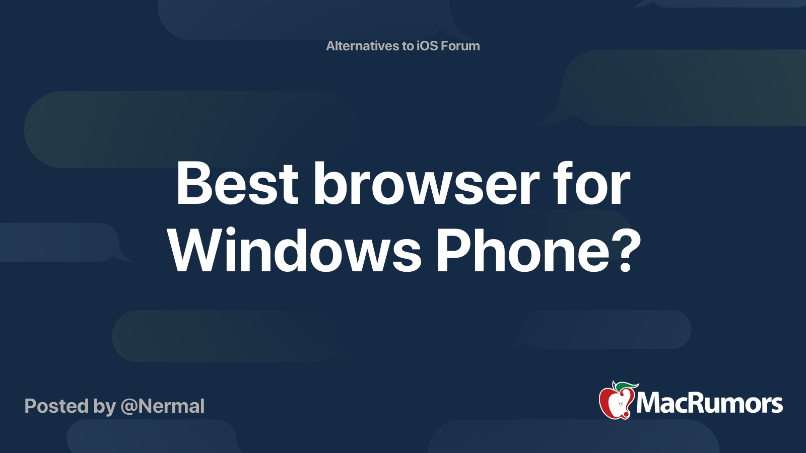 Best browser for Windows Phone? | MacRumors Forums