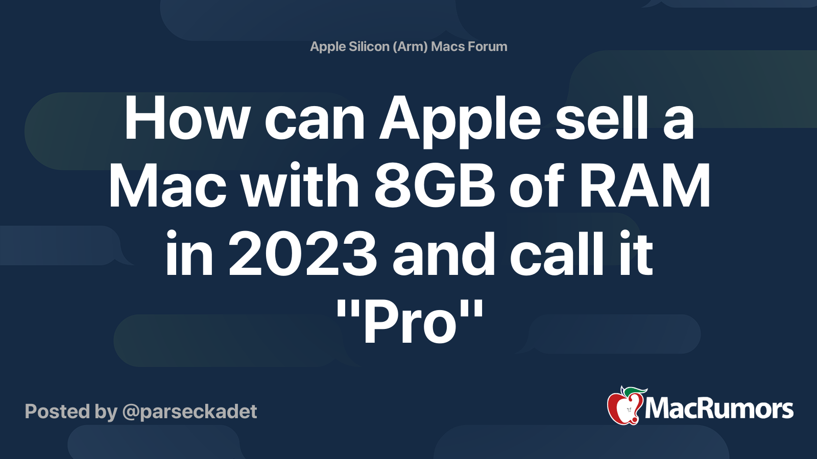 How can Apple sell a Mac with 8GB of RAM in 2023 and call it "Pro