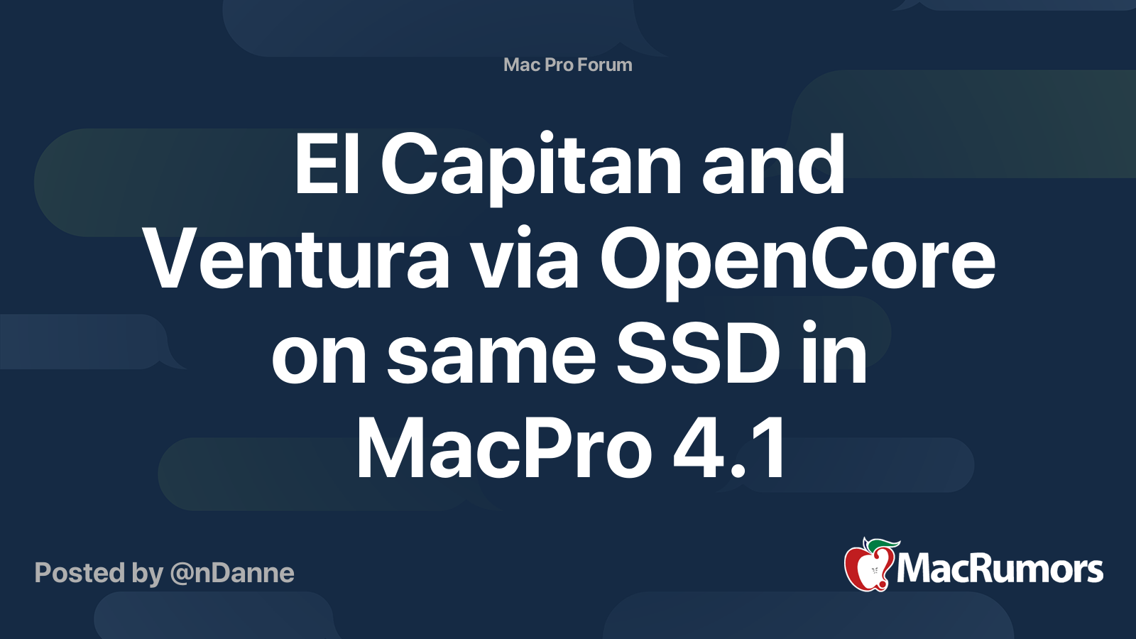 El Capitan and Ventura via OpenCore on same SSD in MacPro 4.1