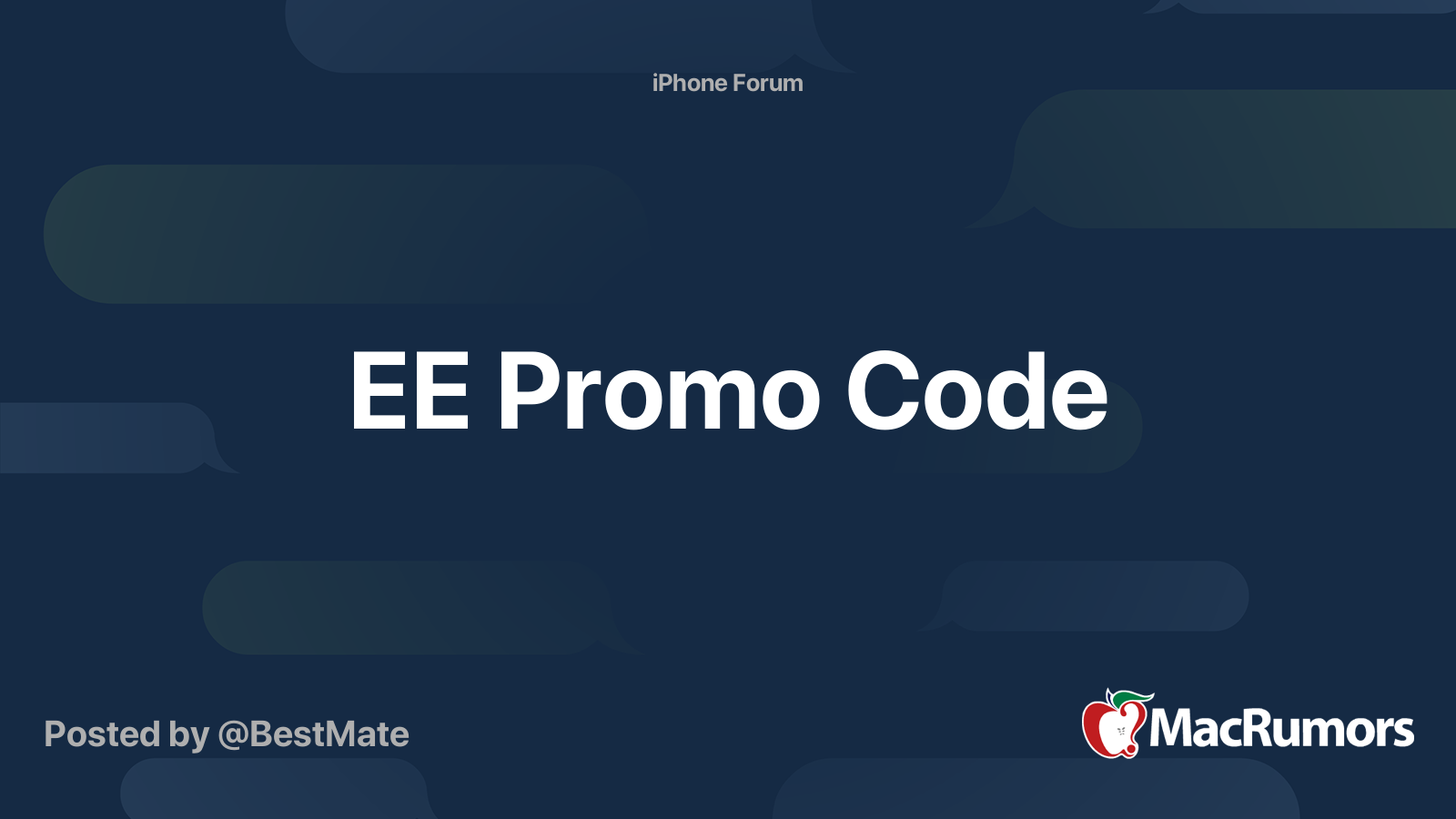 EE Promo Code MacRumors Forums