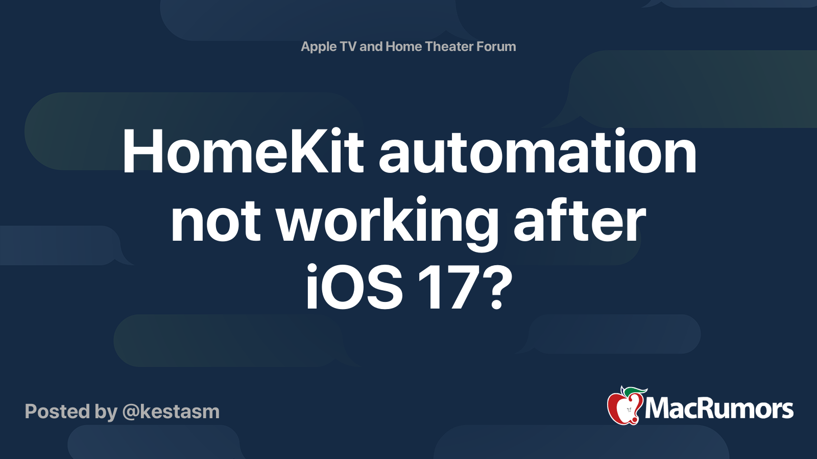 HomeKit automation not working after iOS 17? MacRumors Forums