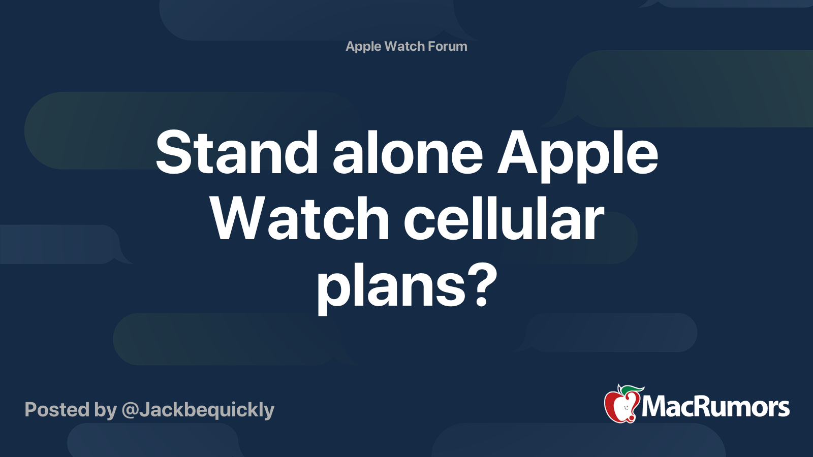 Stand alone Apple Watch cellular plans MacRumors Forums