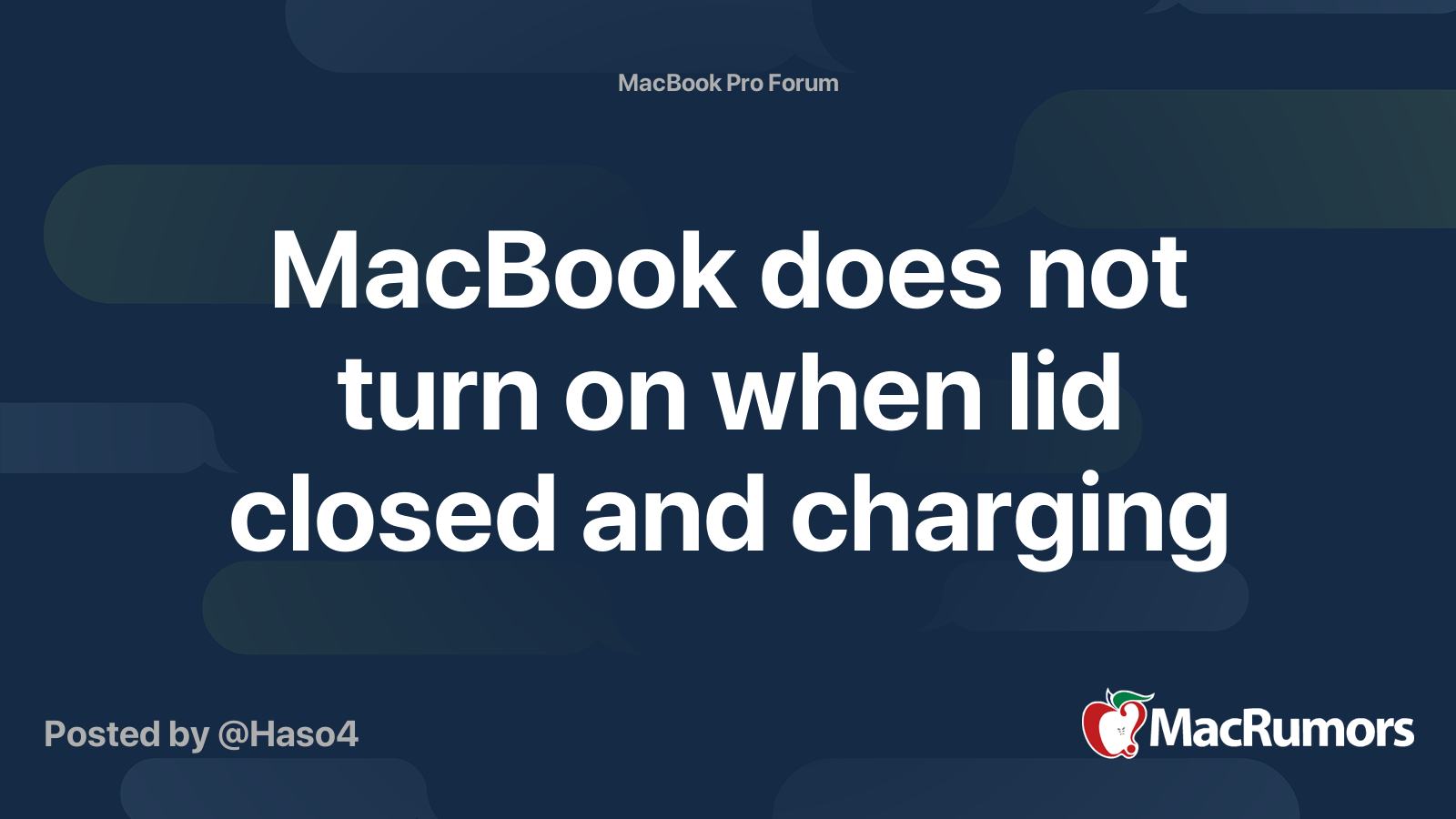 MacBook does not turn on when lid closed and charging MacRumors Forums