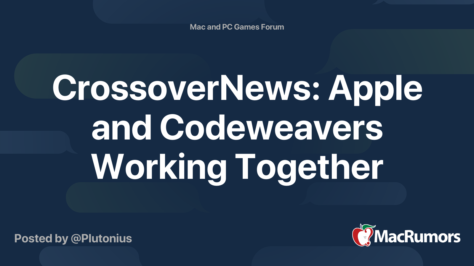 CrossoverNews: Apple and Codeweavers Working Together | MacRumors Forums