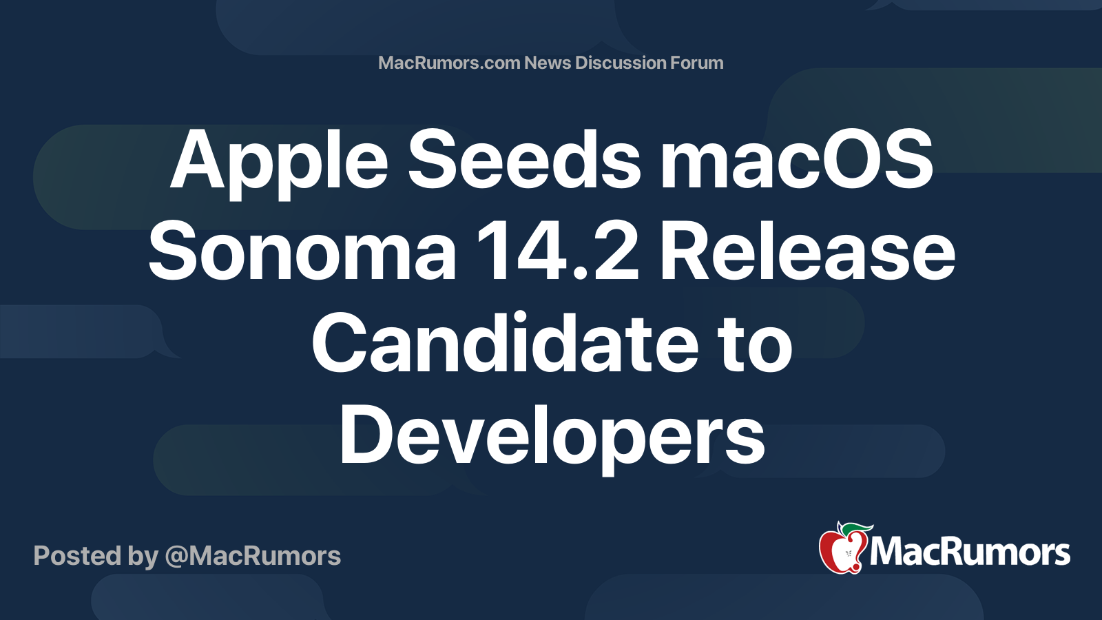 Apple Seeds macOS Sonoma 14.2 Release Candidate to Developers | Page 2 ...