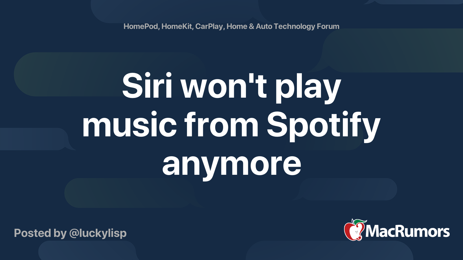 Siri won't play music from Spotify anymore MacRumors Forums