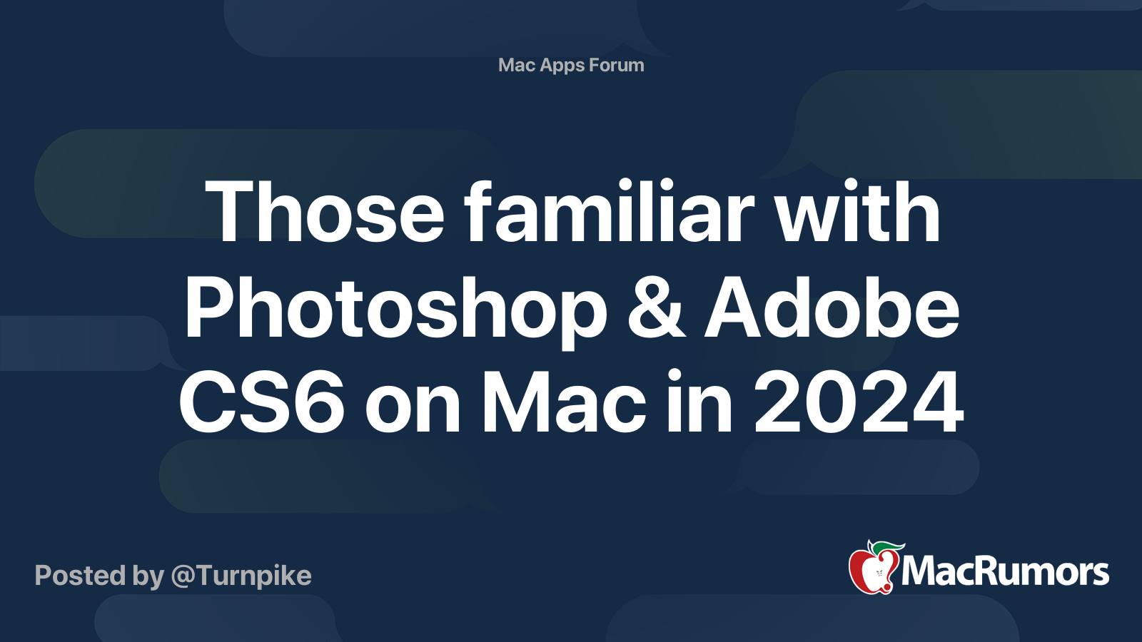 Those familiar with Photoshop & Adobe CS6 on Mac in 2024