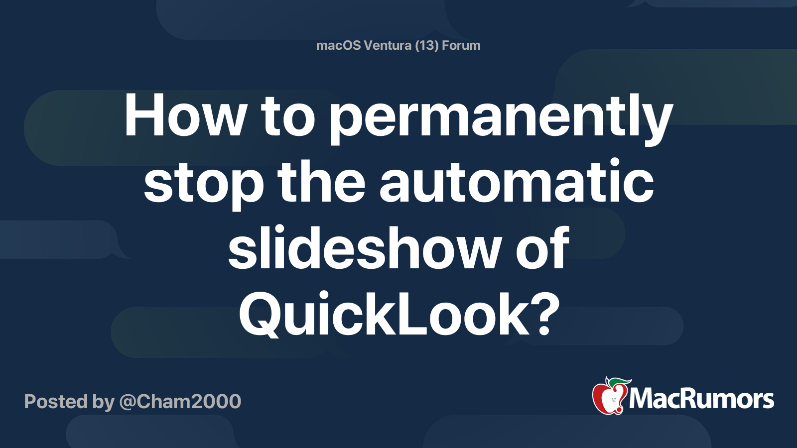 How to permanently stop the automatic slideshow of QuickLook ...