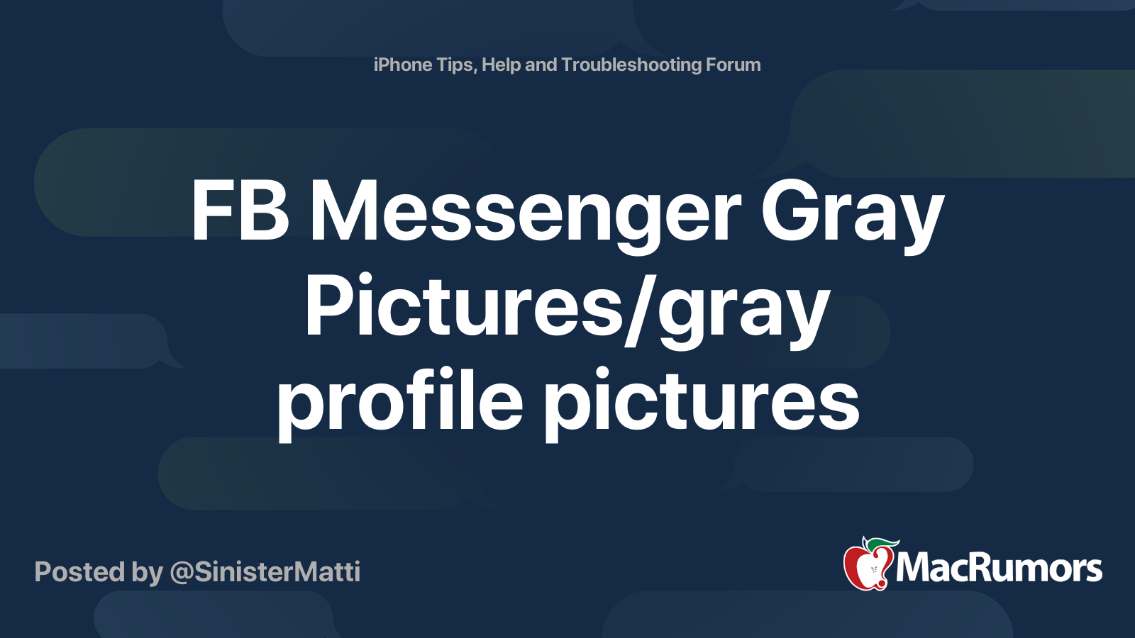 FB Messenger Gray Pictures/gray profile pictures MacRumors Forums