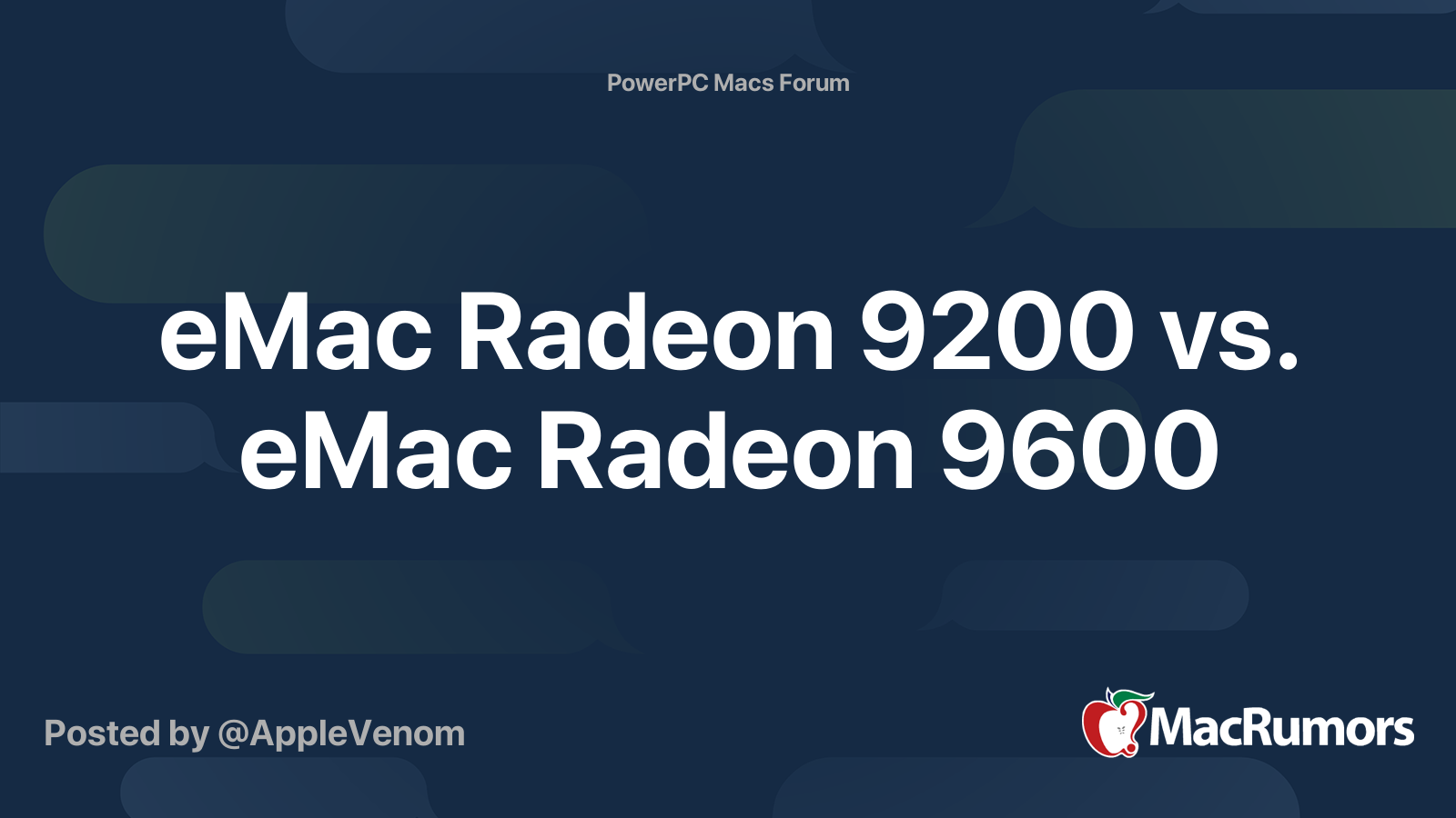 eMac Radeon 9200 vs. eMac Radeon 9600 MacRumors Forums