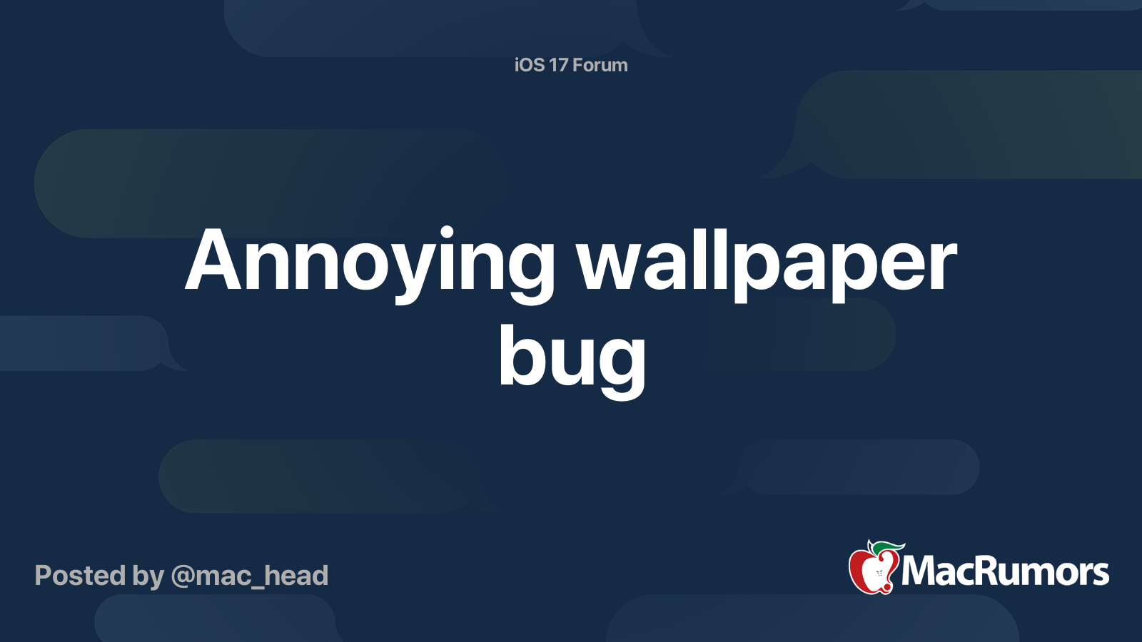 Annoying wallpaper bug | MacRumors Forums