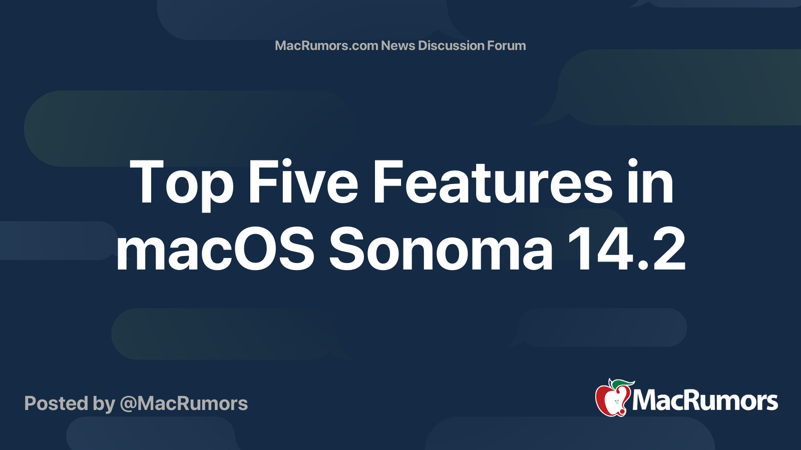 Top Five Features in macOS Sonoma 14.2 | MacRumors Forums