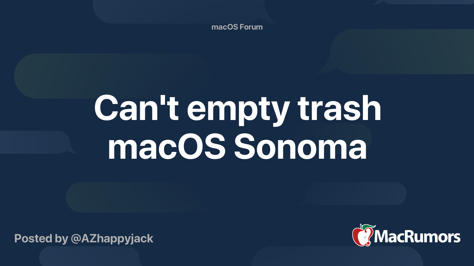 Can't empty trash macOS Sonoma MacRumors Forums