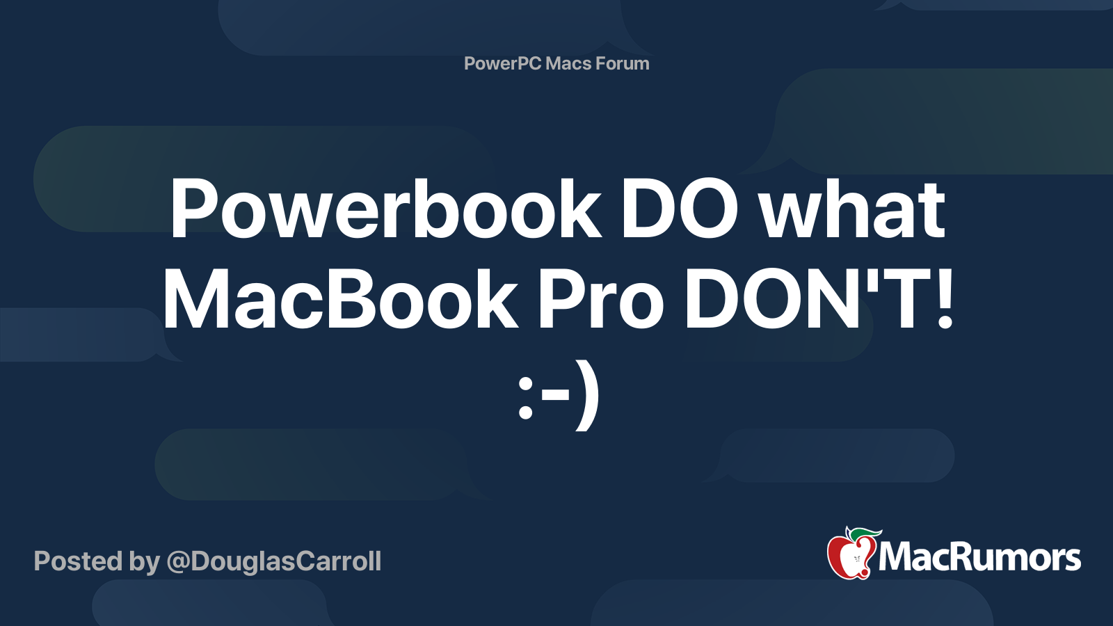 Powerbook DO what MacBook Pro DON'T! :-) | MacRumors Forums