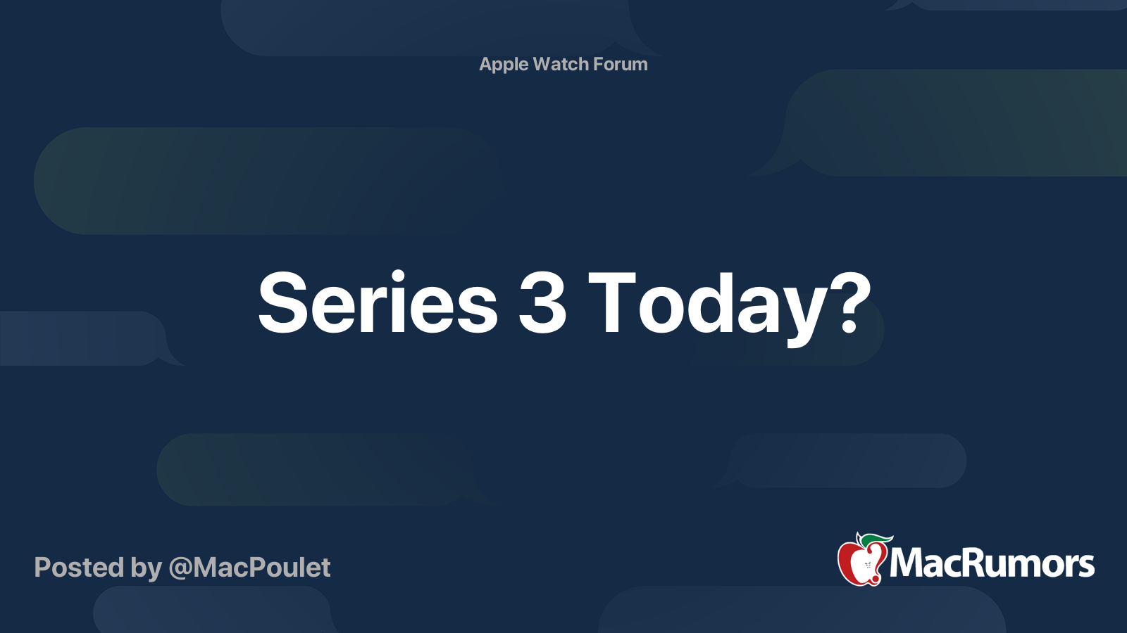 Series 3 Today MacRumors Forums