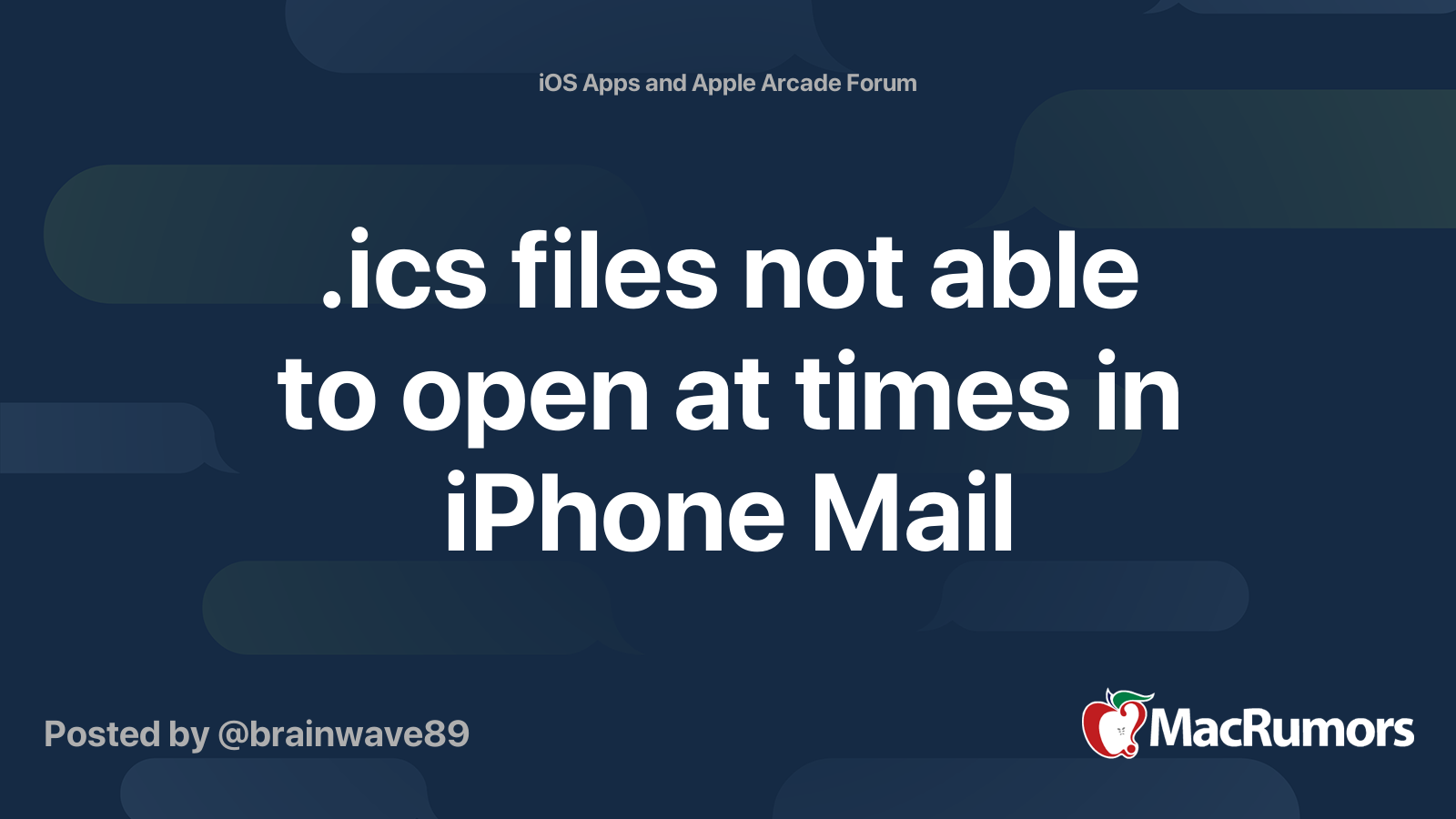 ics files not able to open at times in iPhone Mail | MacRumors Forums